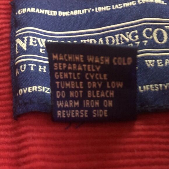 Newton Trading Co Corduroy Shirt Mens Sz L VTG 80s Red Button Front Long Sleeve - Picture 11 of 11